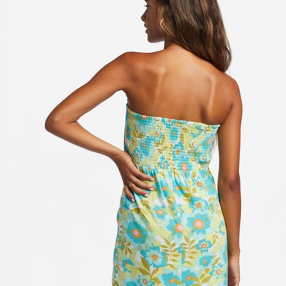 Billabong ! Green Simply The Best Floral Mini Dress - Picture 2 of 8